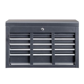 Black Tool Chest Heavy Duty Tool Box with Cabinet for Garage and Workshop,Cabinet Storage Tool Box Toolbox for Workshop Mechanics Garage 23.8" L x 10.8" W x 15.2" H