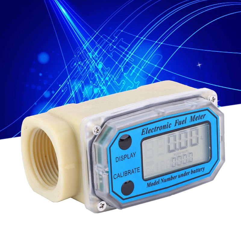 Mini Digital Turbine Flowmeter Diesel Fuel Flow Meter 10‑90L/min 1"