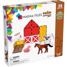MAGNA-TILES Farm Animals 25-Piece Magnetic Construction Set, The ORIGINAL Magnetic Building Brand