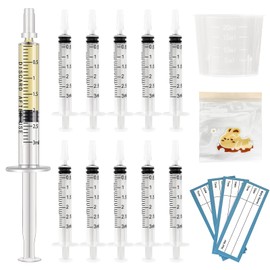 3ml Colostrum Syringes, 100 Set Colostrum Collector kit Include 100 3ml Colostrum Syringe with Cap, Sticker, Clear ziplock Bag and a Measuring Cup