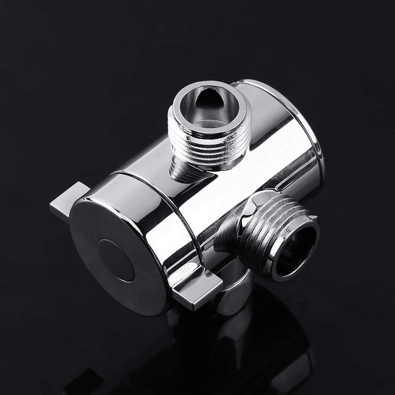 G1/2'' 3-Way T-Adapter Diverter Valve, Adjustable Shower Head Arm Mounted,