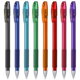 Pentel - Feel-It! BX490-1.0mm Ergonomic Stick Ballpoint Pen - Pack of 8