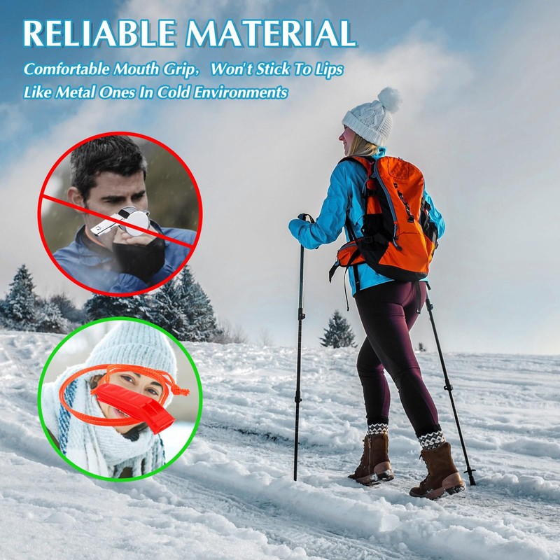 100 Pieces Emergency Whistle with Lanyard Safety Whistle Survival Whistle