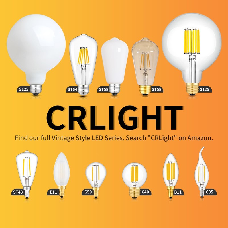 CRLight 2W 250LM LED Candelabra Bulb 2700K Warm White, 25W