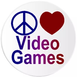 Kiwi Gifts Peace Love Video Games - Circle Sticker Decal 3 Inch - Gamer Computer