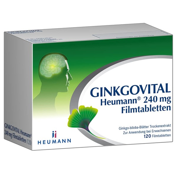 Ginkgovital Heumann® 240 mg film-coated tablets: ginkgo biloba leaves dry extract for strengthening memory and concentration*, 120 tablets