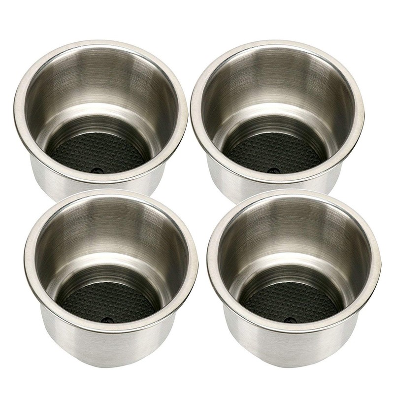 FreeTec Stainless Steel Drink Holder with Drain Bottle Holder for