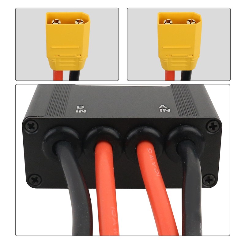 Electric Bike Dual Battery Connector Adapter Compatible with XT90 Interface