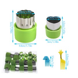 40Pcs Vegetable Fruit Cutter Shapes Set, BetterJonny 20pcs Stainless Steel Mini Cookie Cutters with 20pcs Cartoon Animals Food Picks and Forks for Kids Baking and Cookie Cutter（Random color）