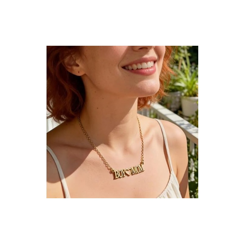Lemua Boy Mom Necklace for Women, Boy Mama Jewelry Gift
