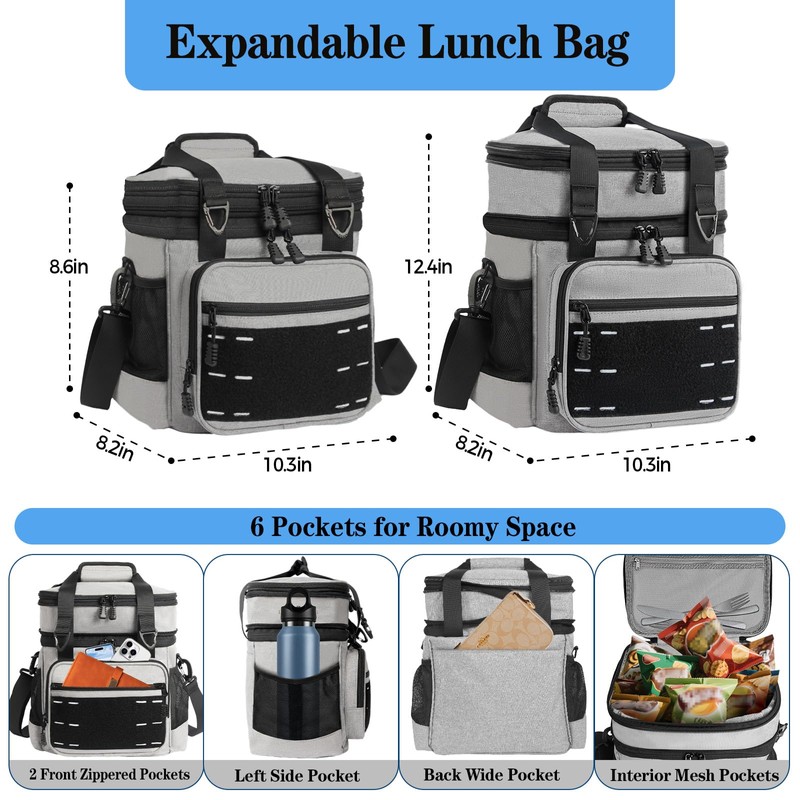Lunch Box Cooler Bag - Tactical Insulated Lunchbox for Men
