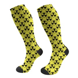 LUMANSITTER Radioactivity Emblem Danger Power Nuclear Unisex Compression Stockings 15-20mmhg - Women Running Soccer Socks - Men Compression Socks-For Pregnancy,Nurses,Running,Athletes,Travelers
