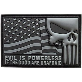Evil Is Powerless If Good Is Unafraid Reagan Quote PVC PATCH | 2PC HOOK 3"x2