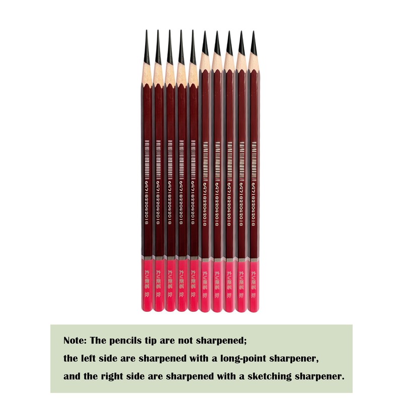 Professional Drawing Charcoal Pencils Set, 10 Piece Art Supplies with