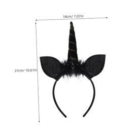 Gatuida Creative Unicorn Hair Headband for Fun Party Accessory Black Cosplay Headdress for Boys for Costume Events and Memorable Photos
