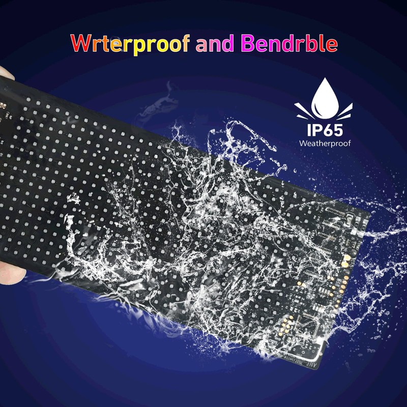 Programmable LED Sign with Bluetooth APP Control, “6.81x2.75” Inch Flexible