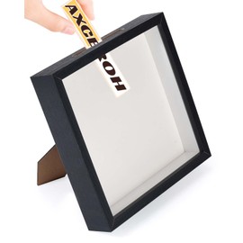 Upgraded 12"x12" Shadow Box Display Frame with Top Slot,MDF and Acrylic Panel, Case for DIY 3D Travel Memorabilia Crafts Tickets Pictures Dry Flowers Awards Medals Shells Piggy Bank, Black