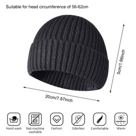 MOAZIFI Men's Winter Hat, Retro Beanie, Beanie Men, Fishing Hat, Sailor Hat, Knitted Hats for Men, Hats Unisex, Black, 1