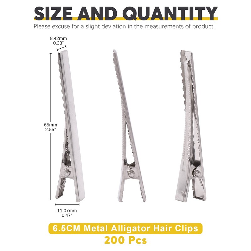 Mardatt - 200 pinzas para el pelo de cocodrilo de
