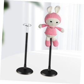 Garneck Doll Stand 45 cm - Adjustable Doll Holder for Large Dolls and Action Figures - Sturdy Stand in Black Ideal for Collectors and Home Decoration