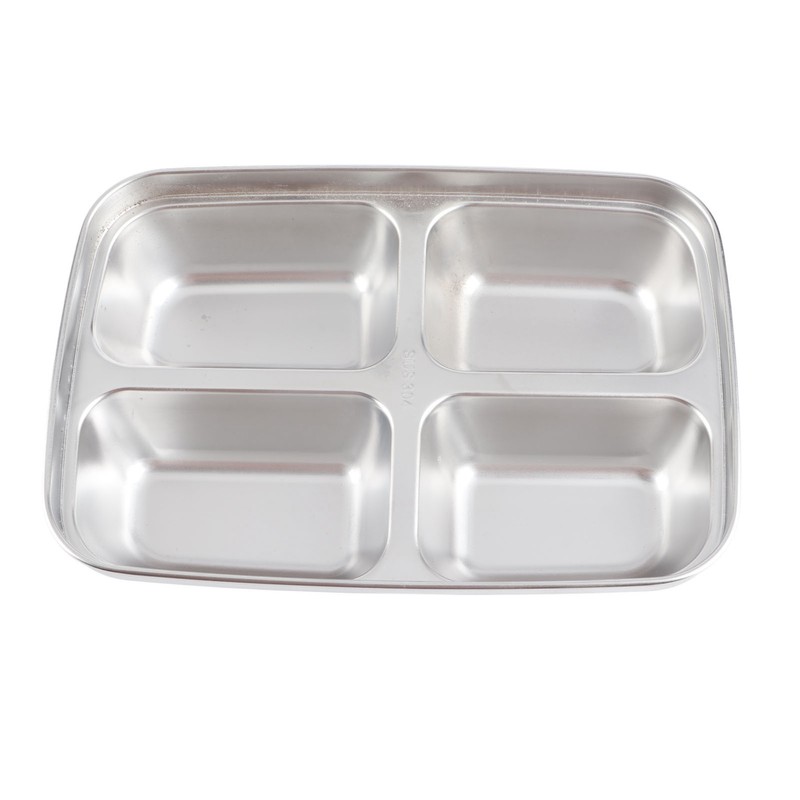 Lunch Box 4 Compartments Design 304 Stainless Steel Matching Tableware