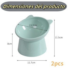 Lovgrin Cuenco para Gatos, Cuenco De Pie Alto para Gatos, 2 Pzs Comedero Gato Inclinable Tazón, con 15 Grados Diseño Ergonómico Inclinado, Platos para Gato para Gatito,Cachorro, Perro Pequeño
