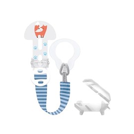 MAM Clip it! & Cover | Dummy Strap with Teat Protection | Adjustable Dummy Holder with Removable Ring | for Dummies, Teething Rings and Toys | Fox