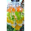Solar CAPIZ Shell WINDCHIMES/Chandelier Mixed Pastel CAPIZ Chimes with Solar