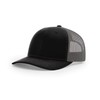 Richardson 112 Mesh Back Trucker Cap Snapback Hat, Black /