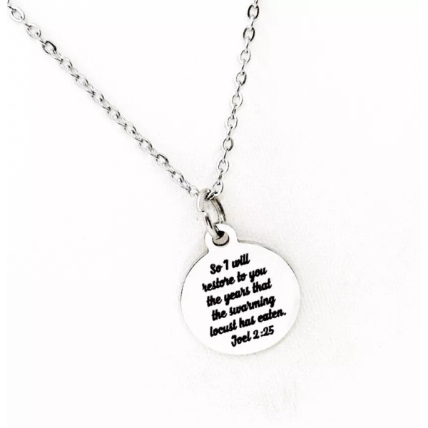 JKCE Designs God Restores Necklace, Joel 2 25, Recovery Gift,