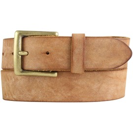 BELTINGER Belt with Antique Brass Belt Buckle Made of Soft Full Cowhide Leather 4 cm Jeans Belt 40 mm Leather Belt Vintage Look, Tabac, antique brass