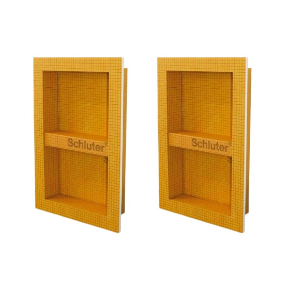 Schluter Systems Kerdi Board Prefabricated Waterproof Shower Niche 12" x 20" Pack of 2 for Sealed Shower Assemblies, Tile Ready, Suitable for Shower Shelf Installation