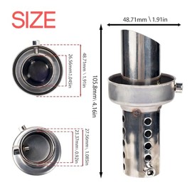 Larcele Motorcycle 48mm Adjustable and Detachable Universal Inclined Rear Silencer XSQ-01