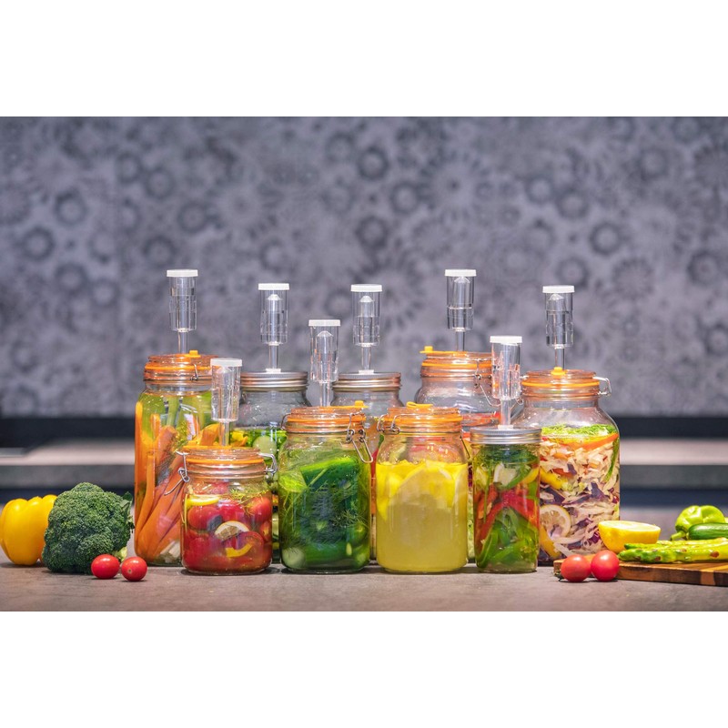 Jillmo Fermenting Jar, 2 Liter Glass Fermentation Kit with Fermenting