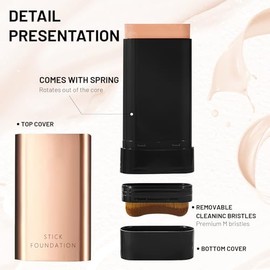 Base de maquillaje antiarrugas 2 en 1, barra de base de borrador impecable de Corea, barra de maquillaje ligera hidratante, base de doble cabeza con b