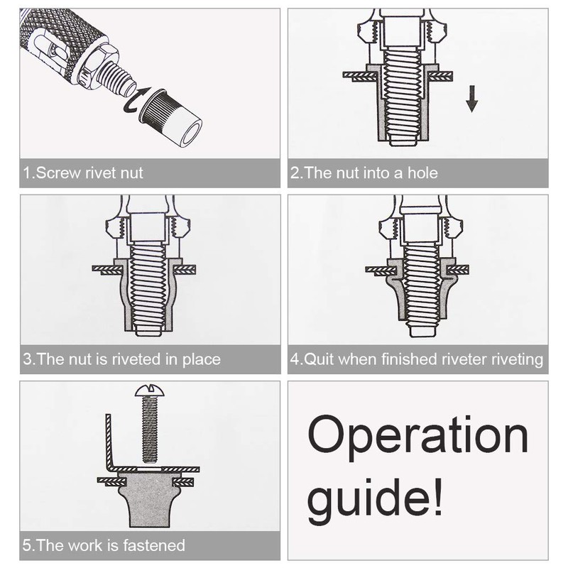 Rivet Nut Tool, Hand Rivet Nut Setter Kit with 7pcs