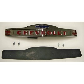 reproduction 1947 48 49 50 51 52 53 Chevy Truck Chrome hood emblem w/gasket & hardware