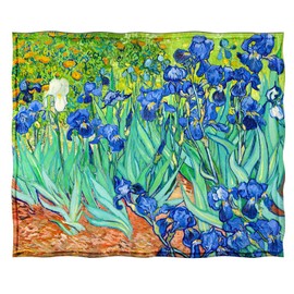Levens Blanket Irises by Vincent Van Gogh - Flowers Print Throw Blanket for Wife Girls Gifts, Super Soft Smooth Lightweight Plush Blankets Decor for Home Lounge Camping 50"x60"