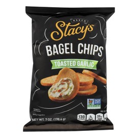 Stacy's Pita Chips Bagеl Chips - Tоastd Garlic - Casе оf 12-7 оz - Bulk Buy