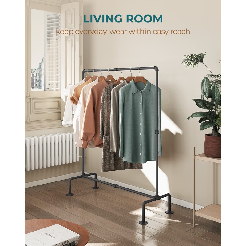 OROPY Industrial Pipe Clothing Rack Free Standing, Heavy Duty Detachable