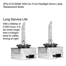 Aramox Faros Delanteros De Xenón Para Auto, 2 Piezas D1s 6000k 35w Faros Delanteros De Automóvil Bombillas De Reemplazo De Lámpara De Xenón