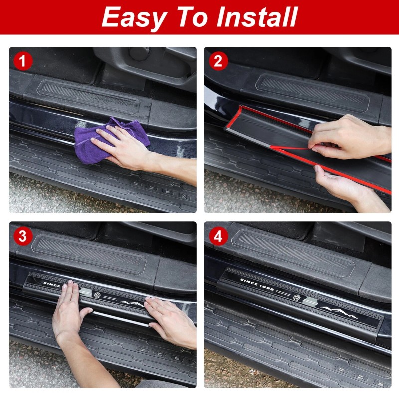 AUFER Fit For 2021-2025 Ford Bronco 4 Door Sill Edge