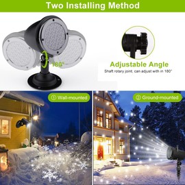 Christmas Snowfall Projector Lights,FLEVO Outdoor LED Projector Light,IP65 Waterproof Snowfall Lights,Christmas Decorations Lighting for Indoor Xmas Holiday Party Wedding Garden Patio