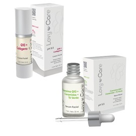 Pack Serum Facial Coenzima Q10+ Ceramidas+ Te Verde+ Crema facial Q10+ Colageno| Lovy Care | piel Hidratante | Efecto Lifting | Renovacion Celular | Biogeneradora | Antienvejecimiento| pH 5.5 |