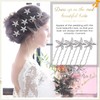 Denipry 10pcs Bride Crystal Rhinestone Starfish Hair Pins Silver U