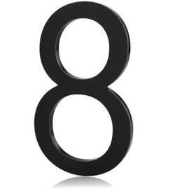 Adhesive House Numbers - Black Address Numbers for Apartment Door Farmhouse Mailbox Office Hotel Outside, Address Numbers and Letters, Frosted Matte Black Acrylic House Number 8