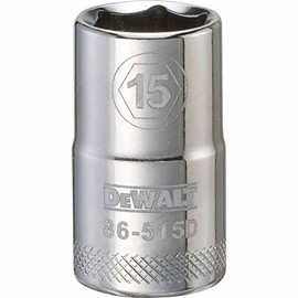 DEWALT DWMT86515OSP 6 Point 1/2'' Drive Socket 15MM