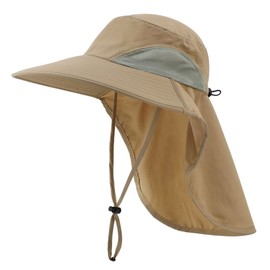 Connectile Men's Women's Quick Drying UV Protection Hat, Outdoor Sun Hat, Safari Hat, Summer, Farming Work Hat, Fishing Hat, Khaki