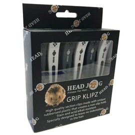 Head Jog Grip Klipz Sectioning Clips. Professional Non Slip & Strong Grip Rubberised Plastic Hairdressing Clip Set For Sectioning, Styling & Cutting. Suitable For All Hair Types (6 Pack- Grey & White)