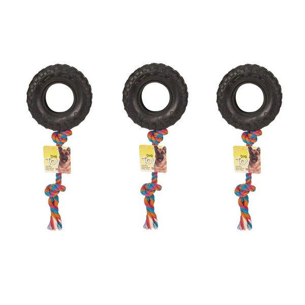 MPP Dog Fetch Aggressive Chewer Toy Rubber and Rope Durable